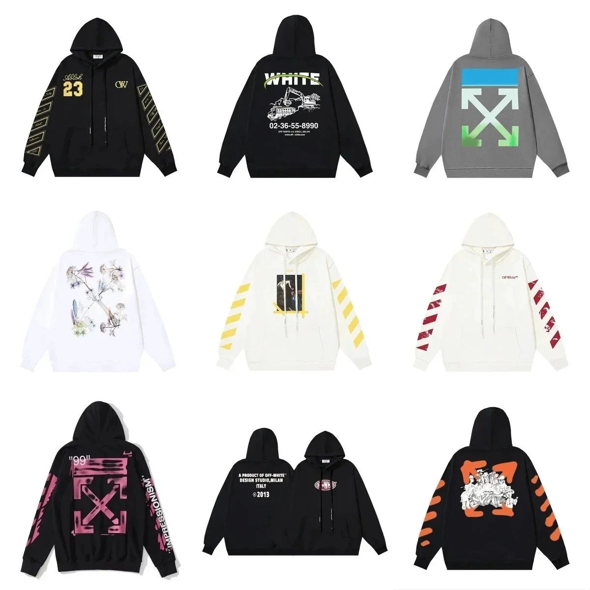 OFF  OW  WHITE  Arrow gradient hoodie  