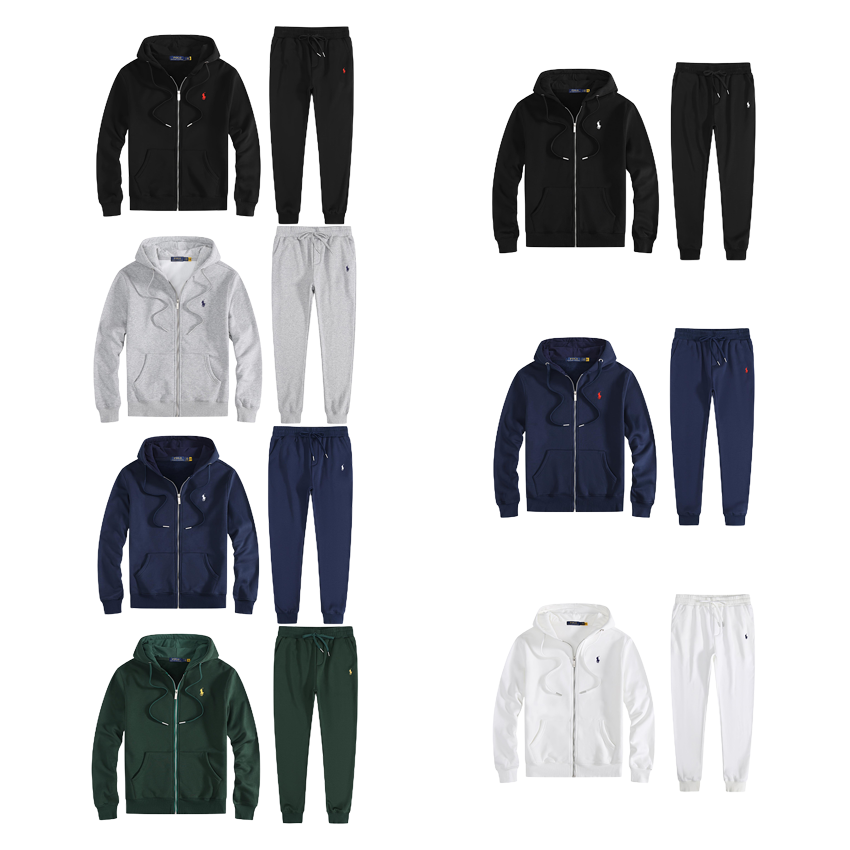 Polo Ralph Lauren Double-Knit Full-Zip Hoodie and Double-Knit Jogger Pant Set Light Sport Heather  
