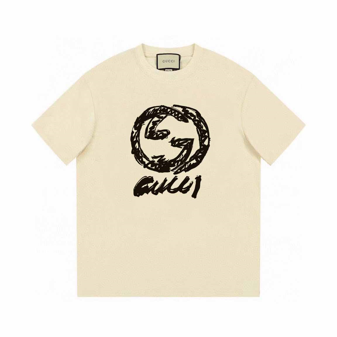G*CCl logo white T-shirt 260克  