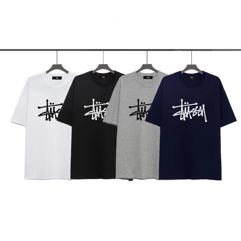 Stussy OG Logo Print Crewneck - Unisex Short-Sleeve T-Shirt Staple  